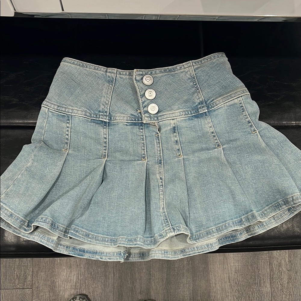 BDG Light Blue Denim Mini Skirt